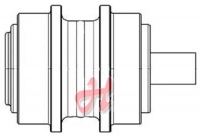 Tragrolle DM: 125mm, DM Welle: 38mm, Gesamtbreite: 100mm