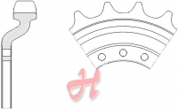 Antriebsrad ID: 151mm, Z: 17, Bohrungen: 8