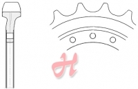 Antriebsrad ID: 204mm, Z:23, Bohrungen: 9
