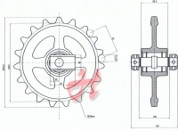 Leitrad mit Gleitstücken, DM: 360mm, Gesamtbreite: 150mm