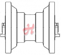 Laufrolle außengeführt, Gesamtbreite: 251mm, Durchmesser: 176mm Laufrolle außengeführt, Gesamtbreite: 251mm, Durchmesser: 176mm