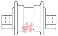 Laufrolle mit Außenbund DM: 140/113mm Breite: 225/130/90mm