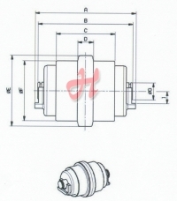 Laufrolle mit Innenbund, 119x169mm