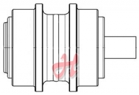 Tragrolle DM: 120mm, DM Welle: 35mm, Gesamtbreite: 173mm